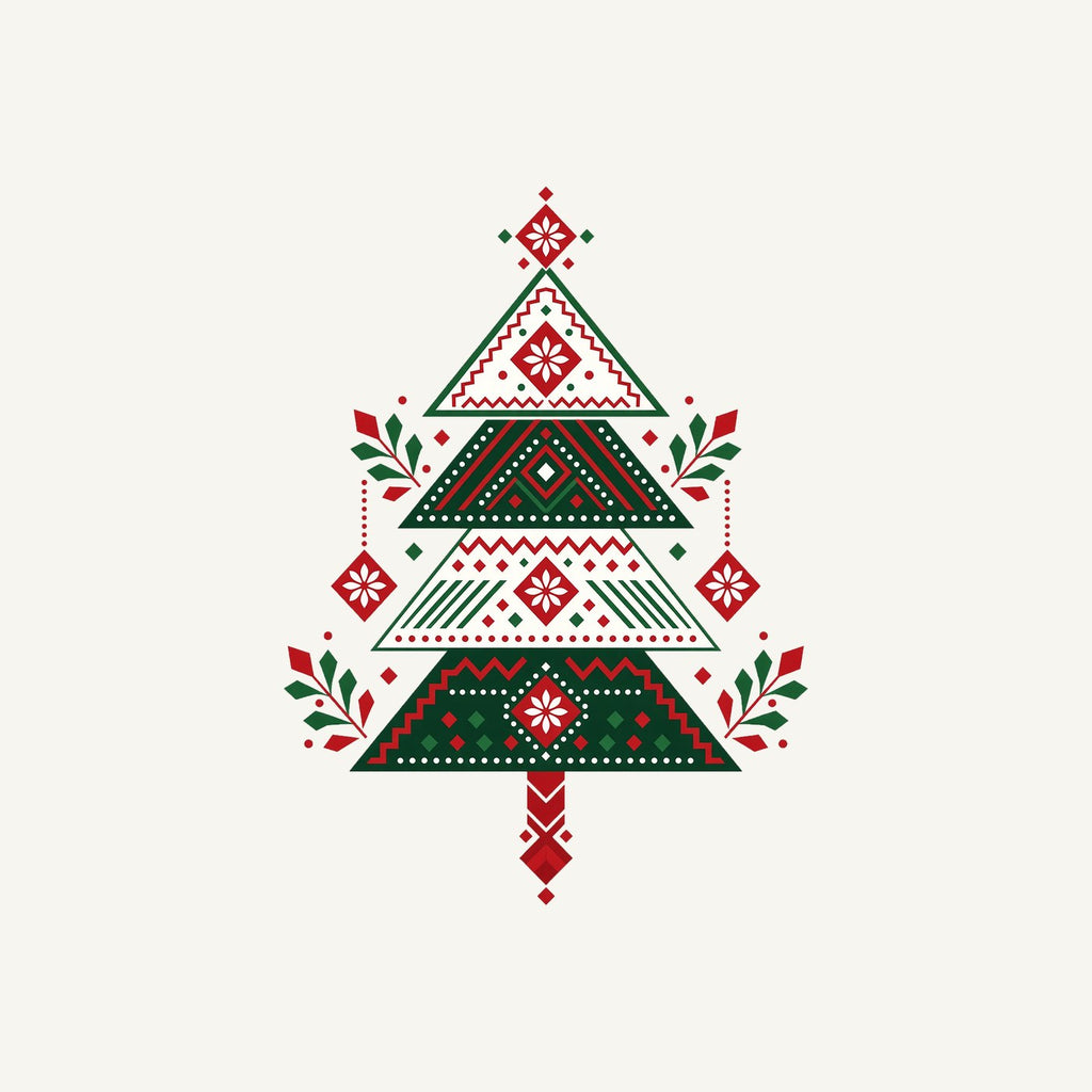 Nordic Folk Christmas Tree Personalised Santa Sack