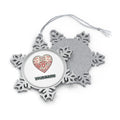 Nordic Folk Heart Personalised Pewter Christmas Ornament