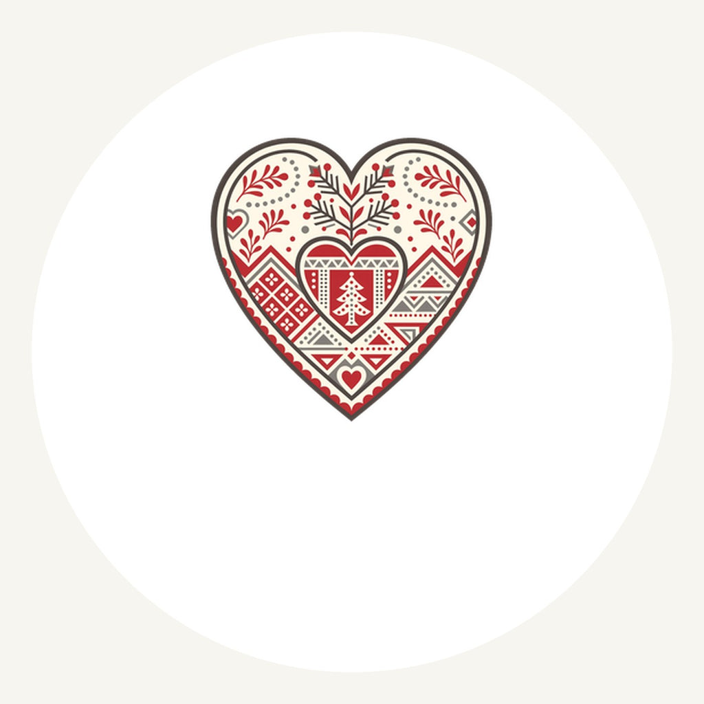Nordic Folk Heart Personalised Pewter Christmas Ornament