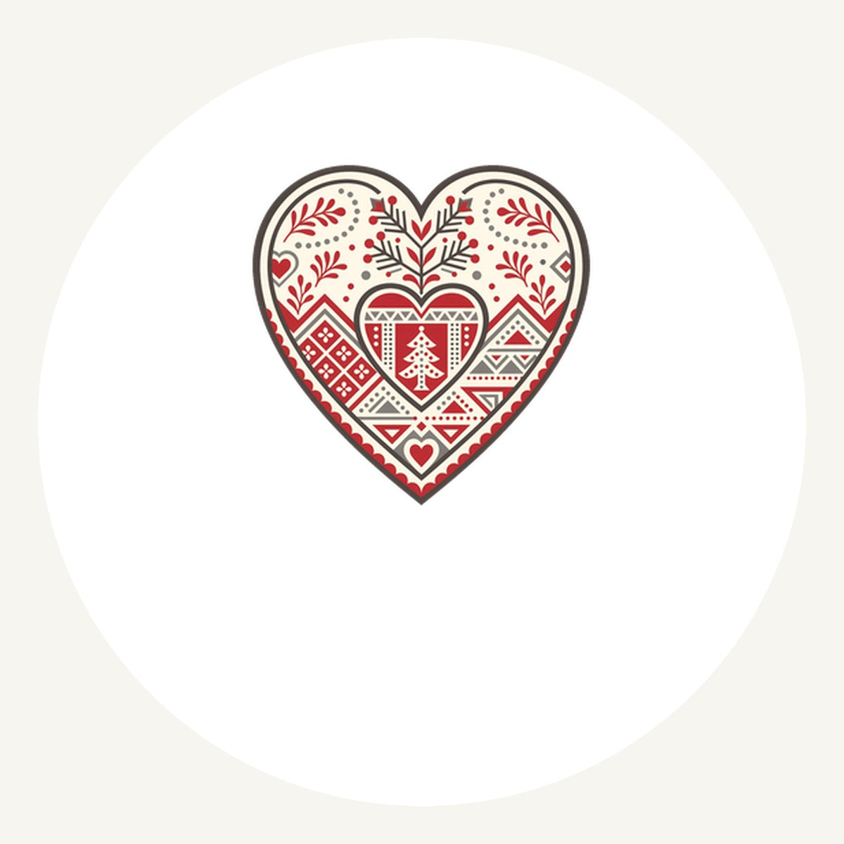 Nordic Folk Heart Personalised Pewter Christmas Ornament