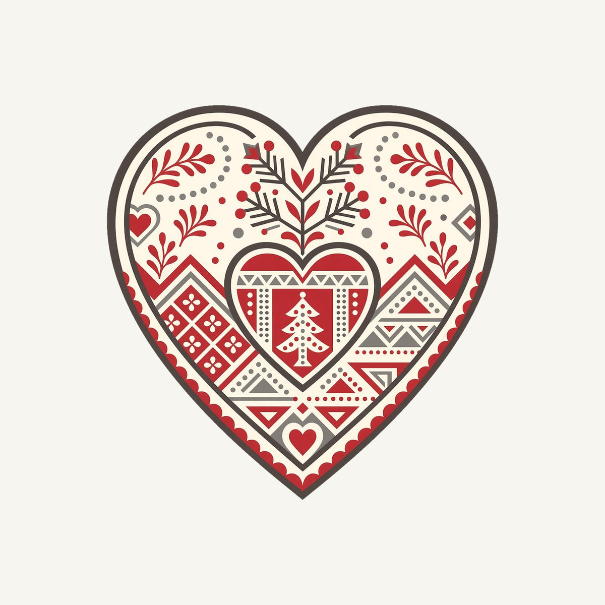 Nordic Folk Heart Personalised Christmas T-Shirt and Hoodie