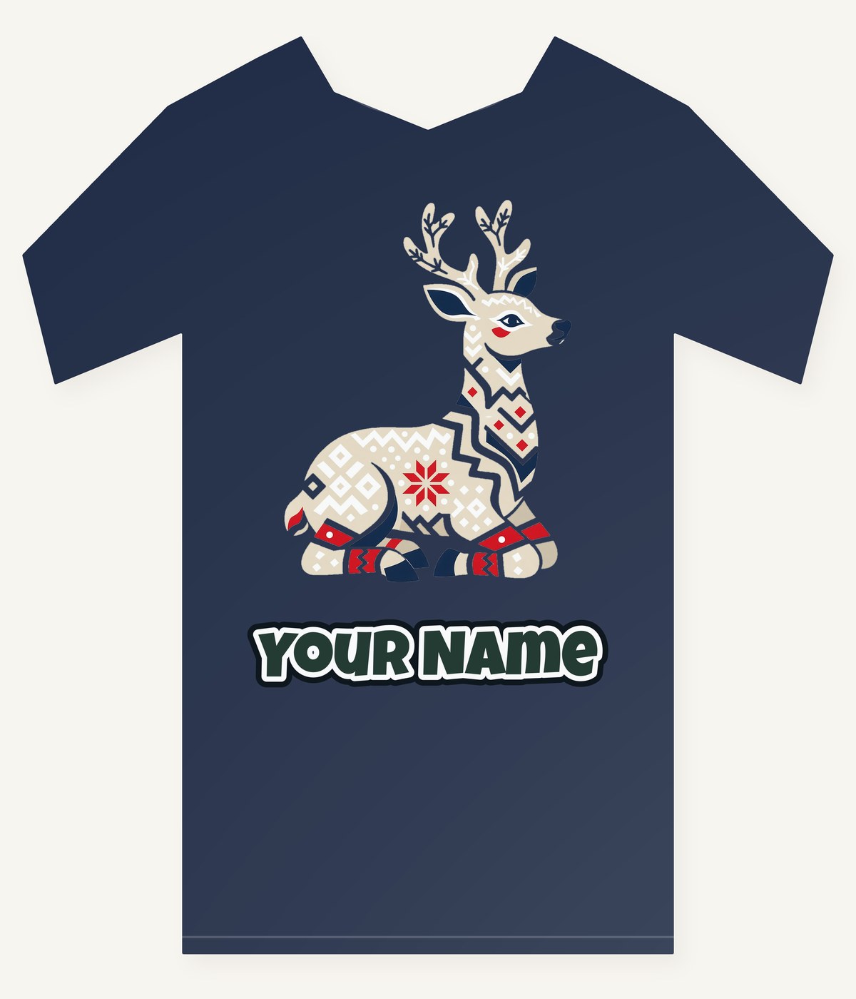 Nordic Folk Reindeer Personalised Kids Tee and Baby Bodysuit