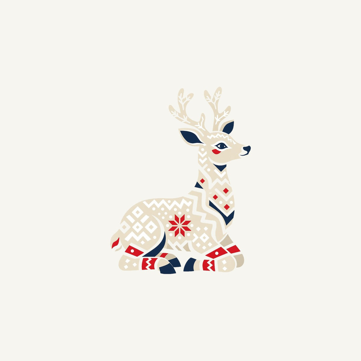 Nordic Folk Reindeer Personalised Christmas Mug