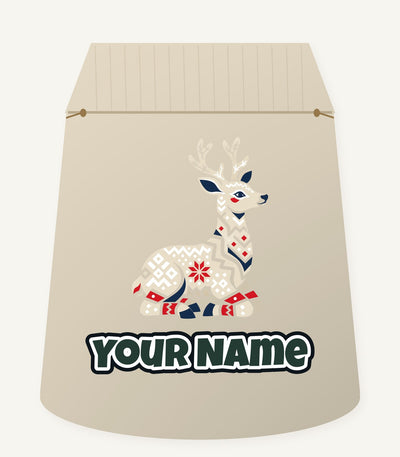Nordic Folk Reindeer Personalised Santa Sack