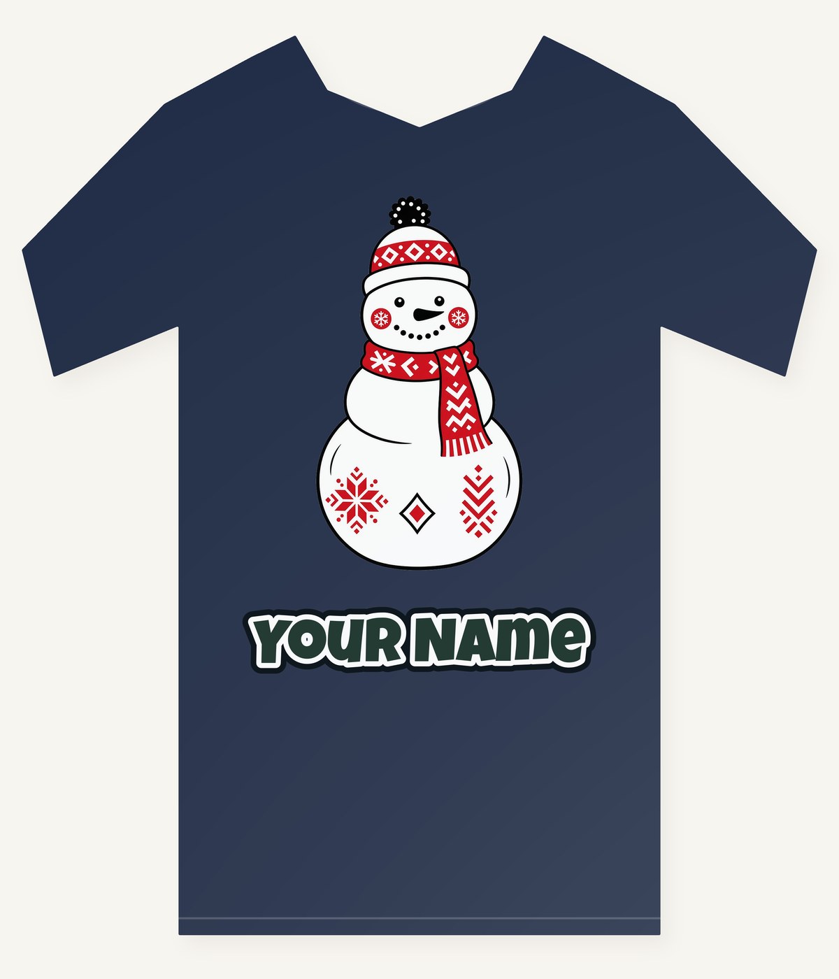 Nordic Folk Snowman Personalised Kids Tee and Baby Bodysuit