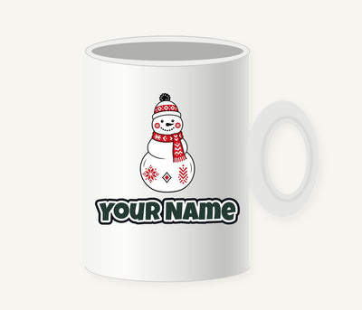Nordic Folk Snowman Personalised Christmas Mug