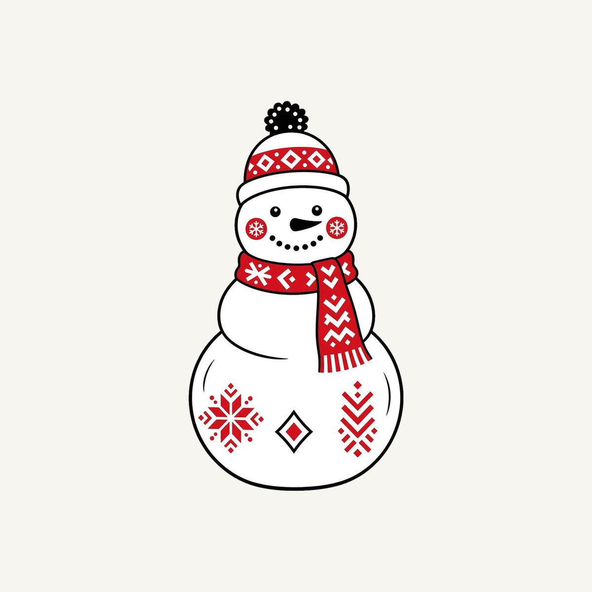 Nordic Folk Snowman Personalised Christmas T-Shirt and Hoodie