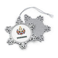 Nordic Geometric Bauble Personalised Pewter Christmas Ornament