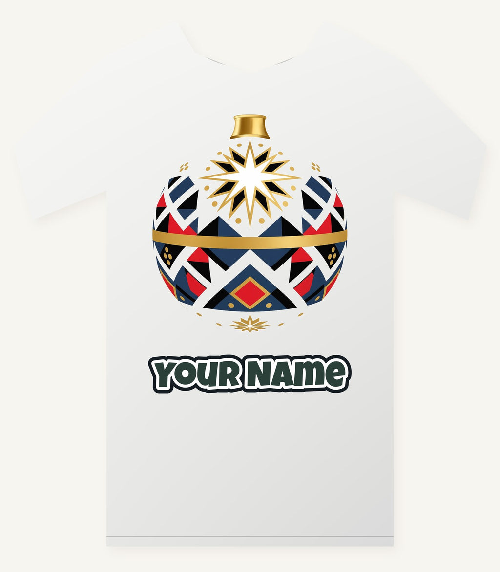 Nordic Geometric Bauble Personalised Christmas T-Shirt and Hoodie