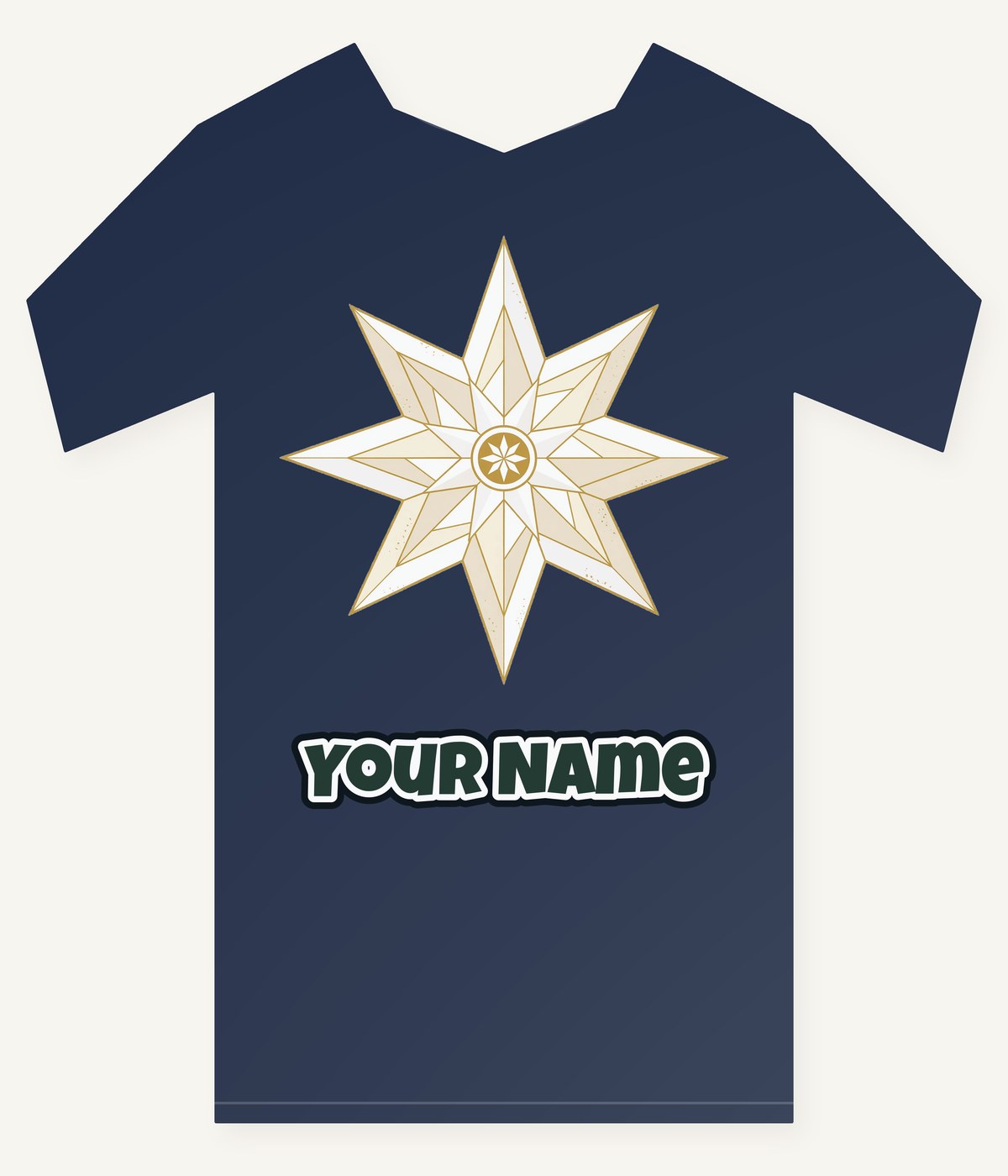 Nordic Gold Star Personalised Kids Tee and Baby Bodysuit