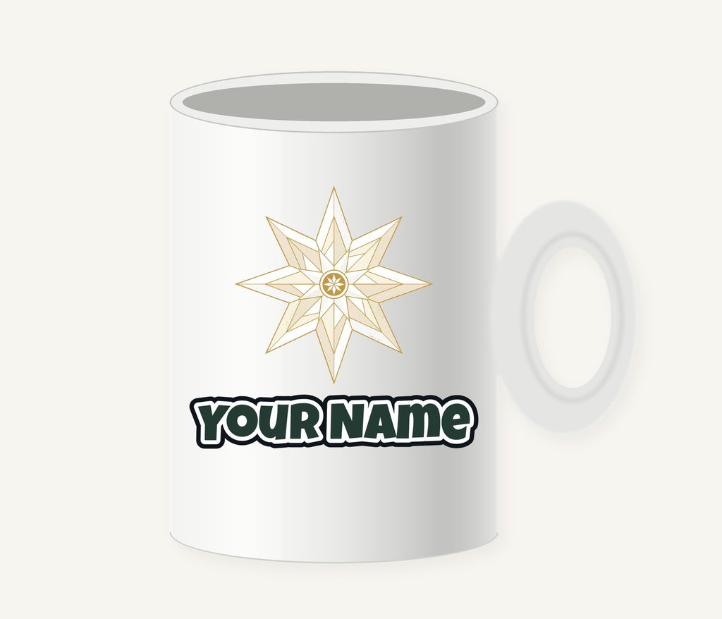 Nordic Gold Star Personalised Christmas Mug