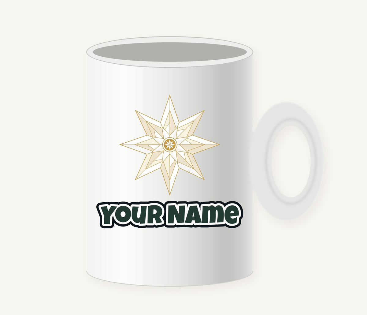 Nordic Gold Star Personalised Christmas Mug