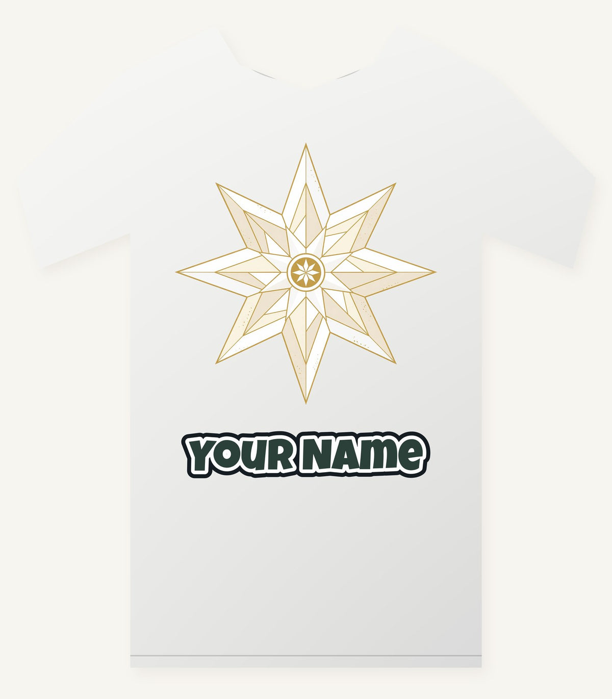 Nordic Gold Star Personalised Christmas T-Shirt and Hoodie