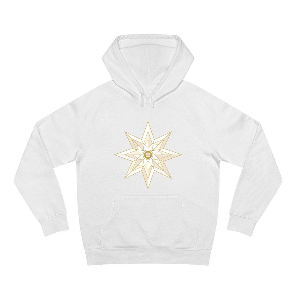 Nordic Gold Star personalised Christmas hoodie in white