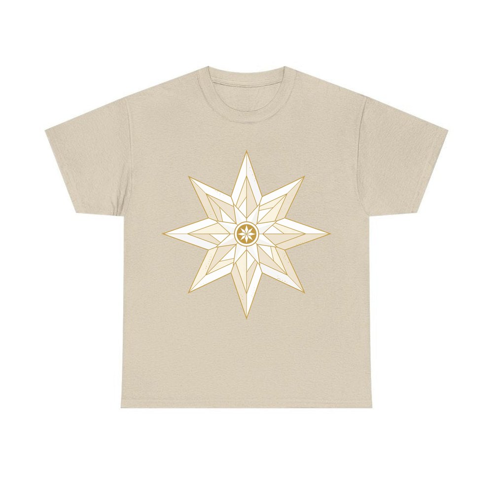 Nordic Gold Star personalised Christmas T-shirt in sand