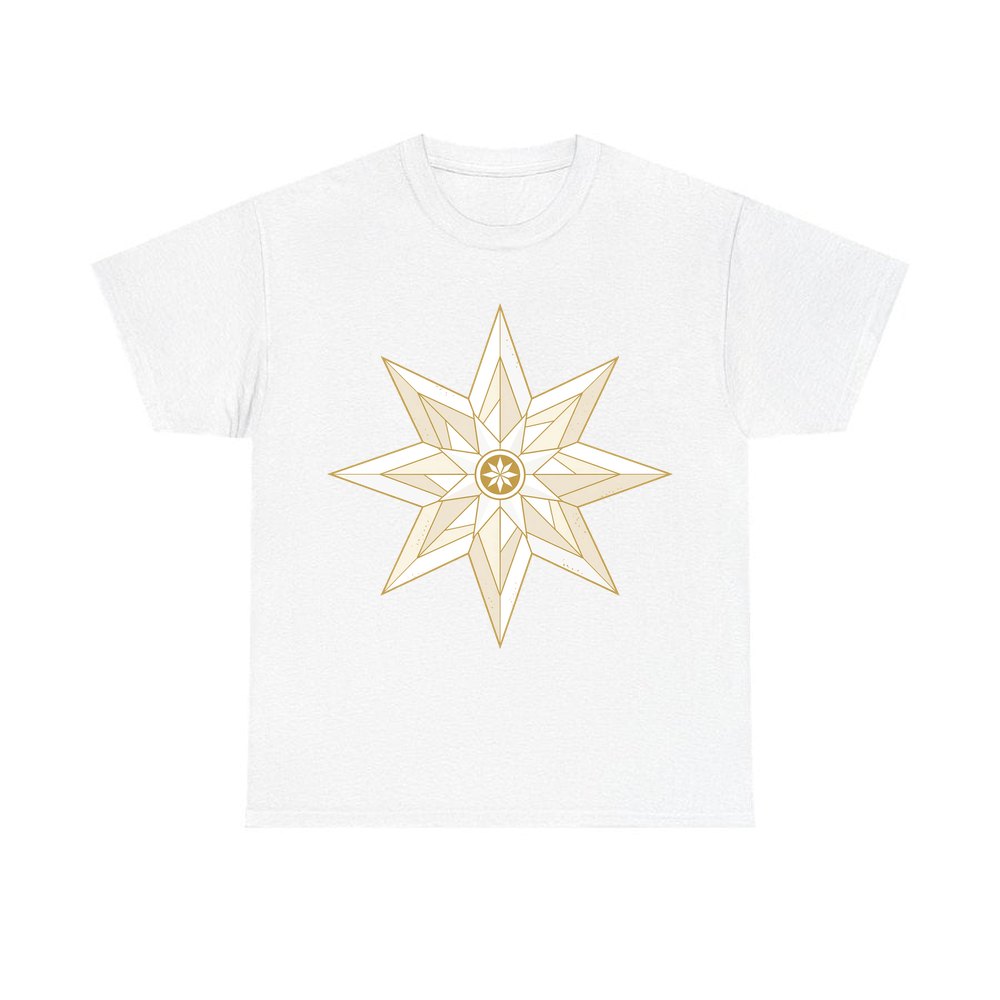 Nordic Gold Star personalised Christmas T-shirt in white