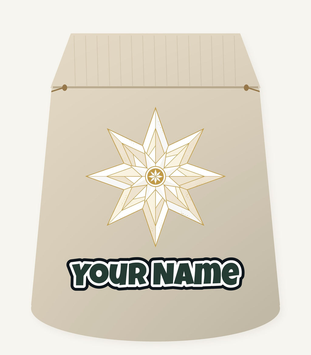 Nordic Gold Star Personalised Santa Sack