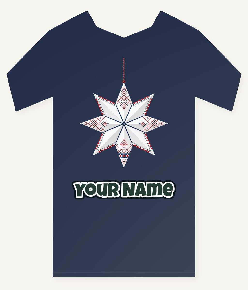 Nordic Paper Star Personalised Kids Tee and Baby Bodysuit