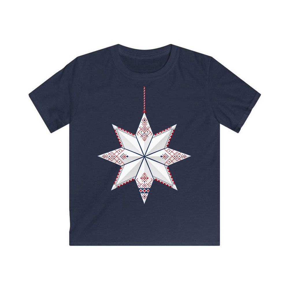 Nordic Paper Star personalised kids Christmas tee in navy