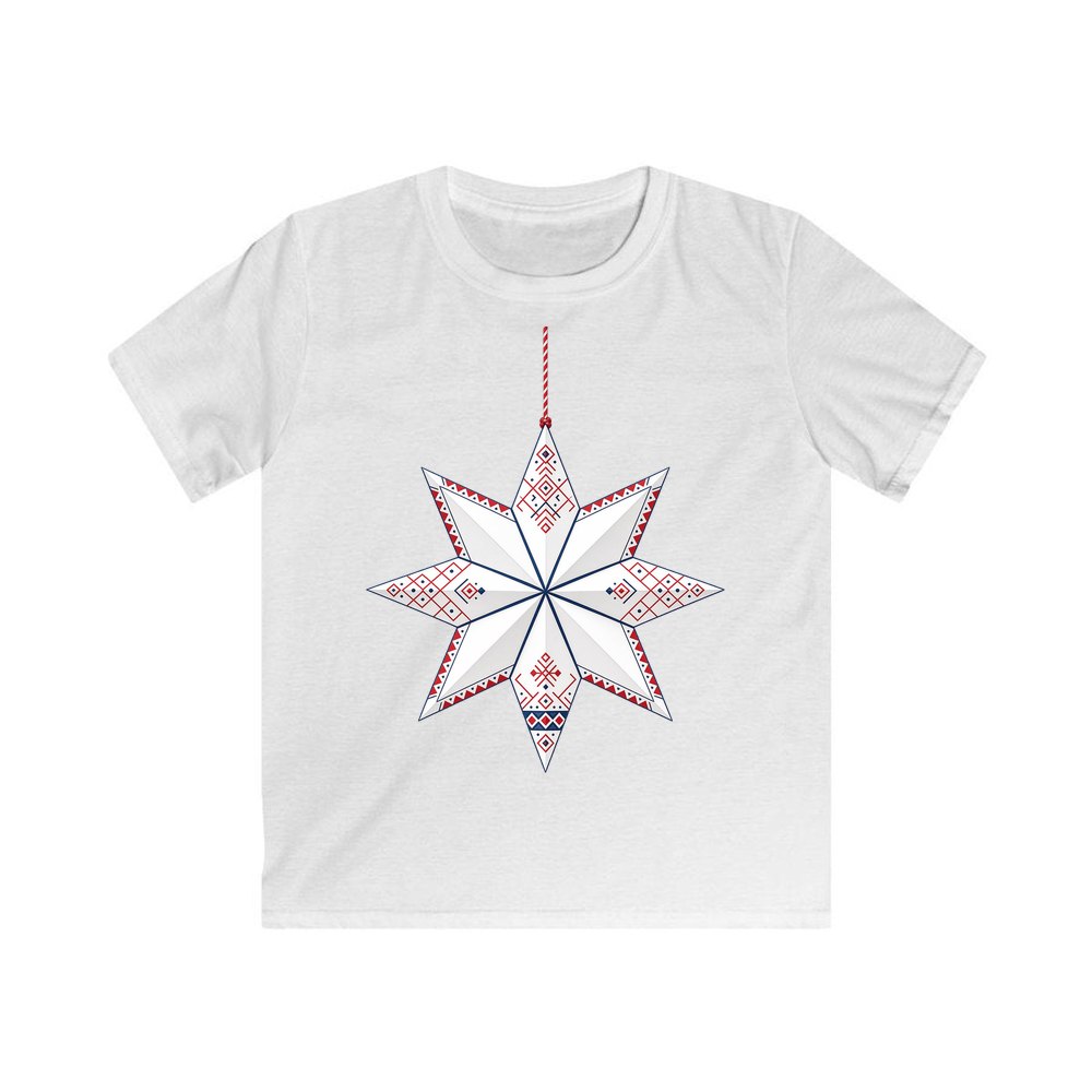 Nordic Paper Star personalised kids Christmas tee in white