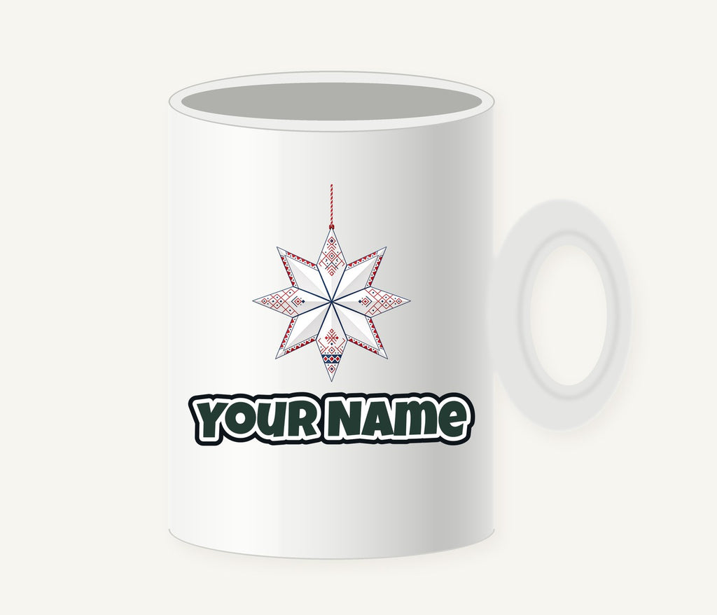 Nordic Paper Star Personalised Christmas Mug