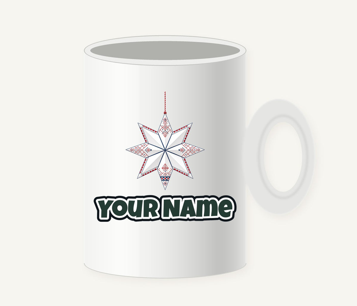 Nordic Paper Star Personalised Christmas Mug