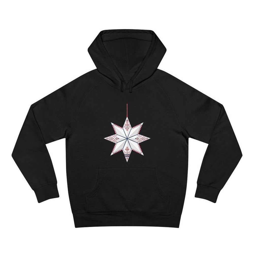 Nordic Paper Star personalised Christmas hoodie in black