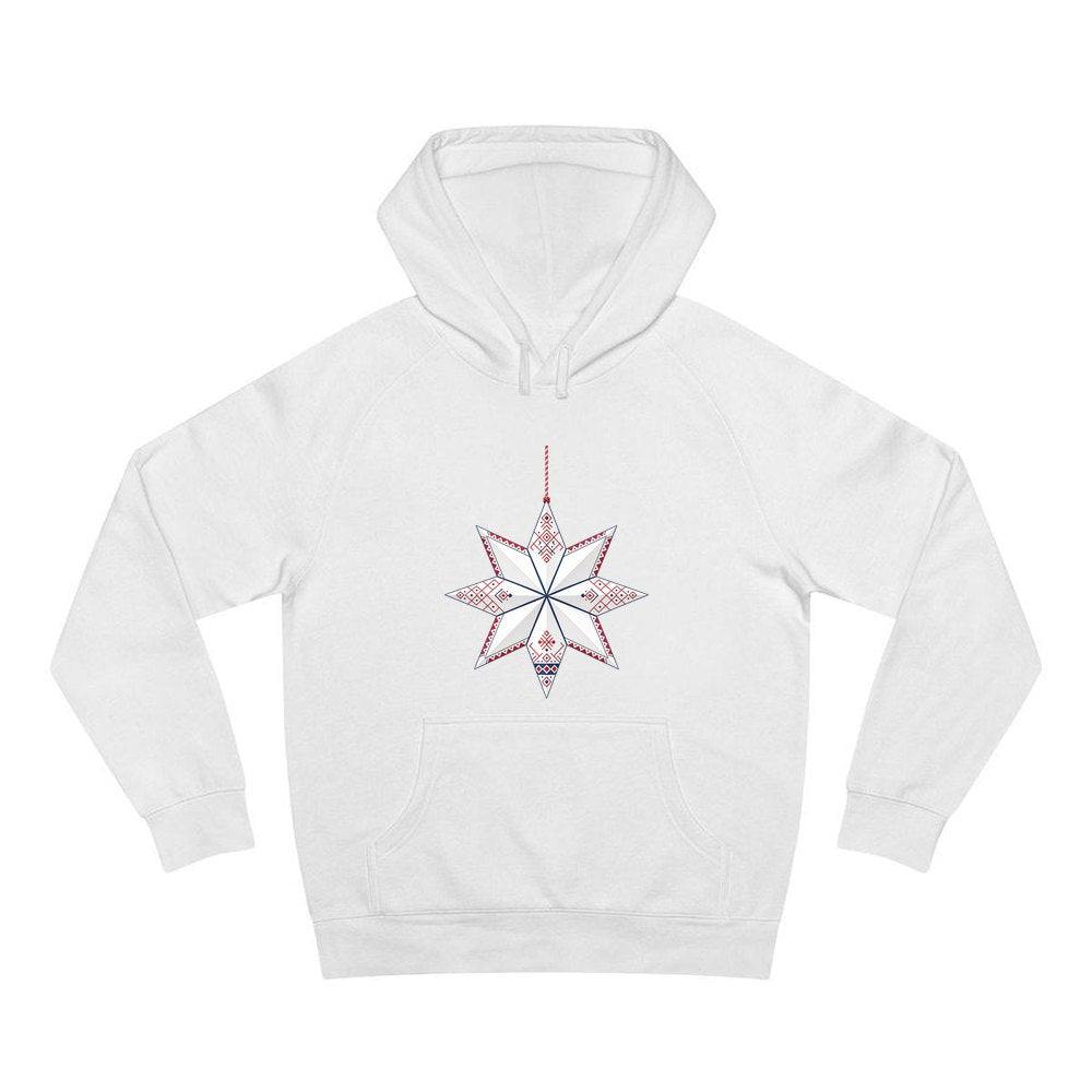Nordic Paper Star personalised Christmas hoodie in white