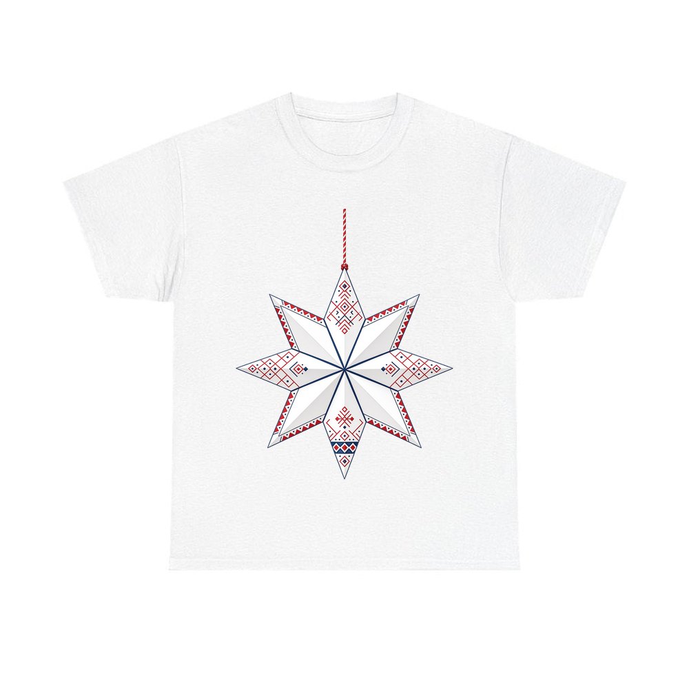 Nordic Paper Star personalised Christmas T-shirt in white