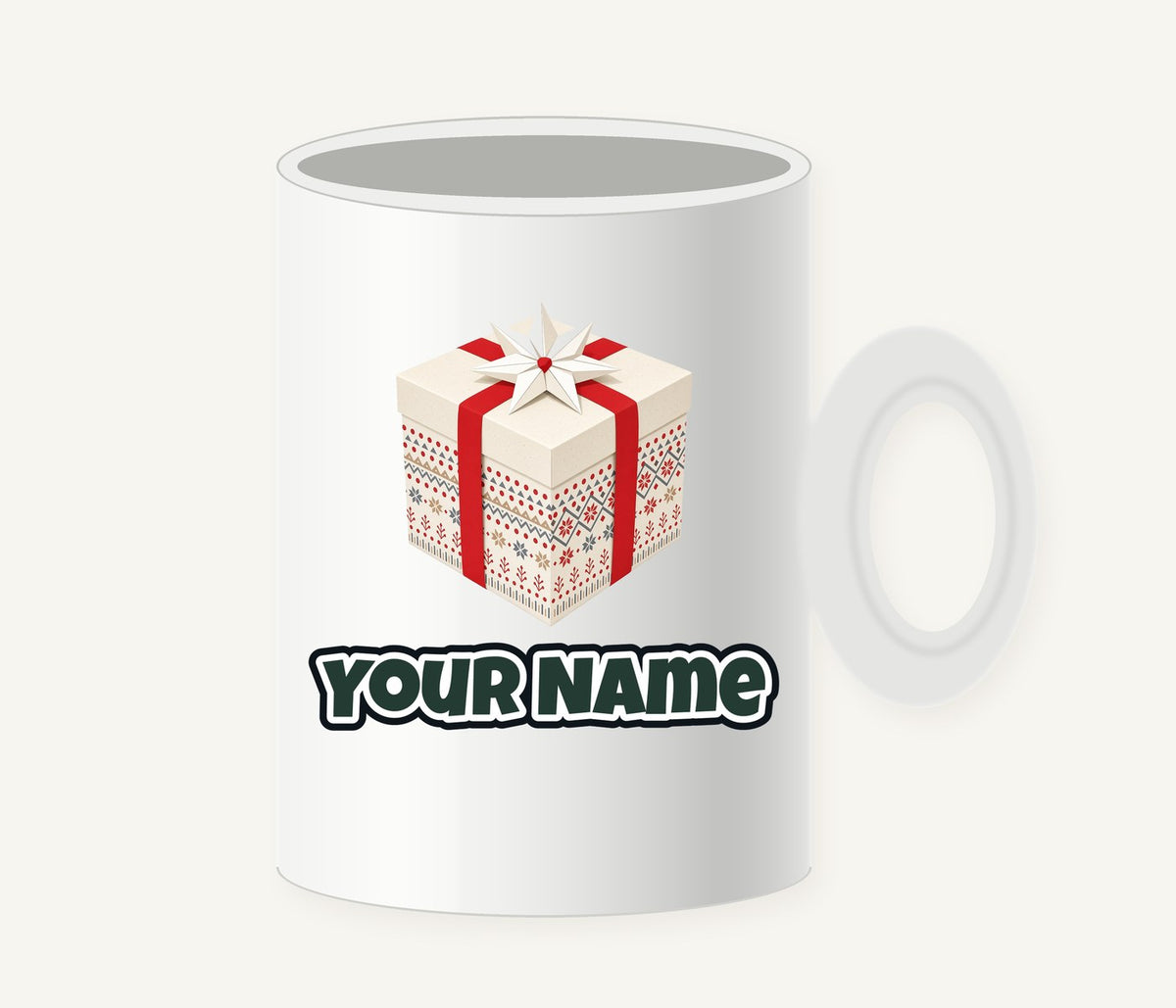 Nordic Patterned Gift Box Personalised Christmas Mug
