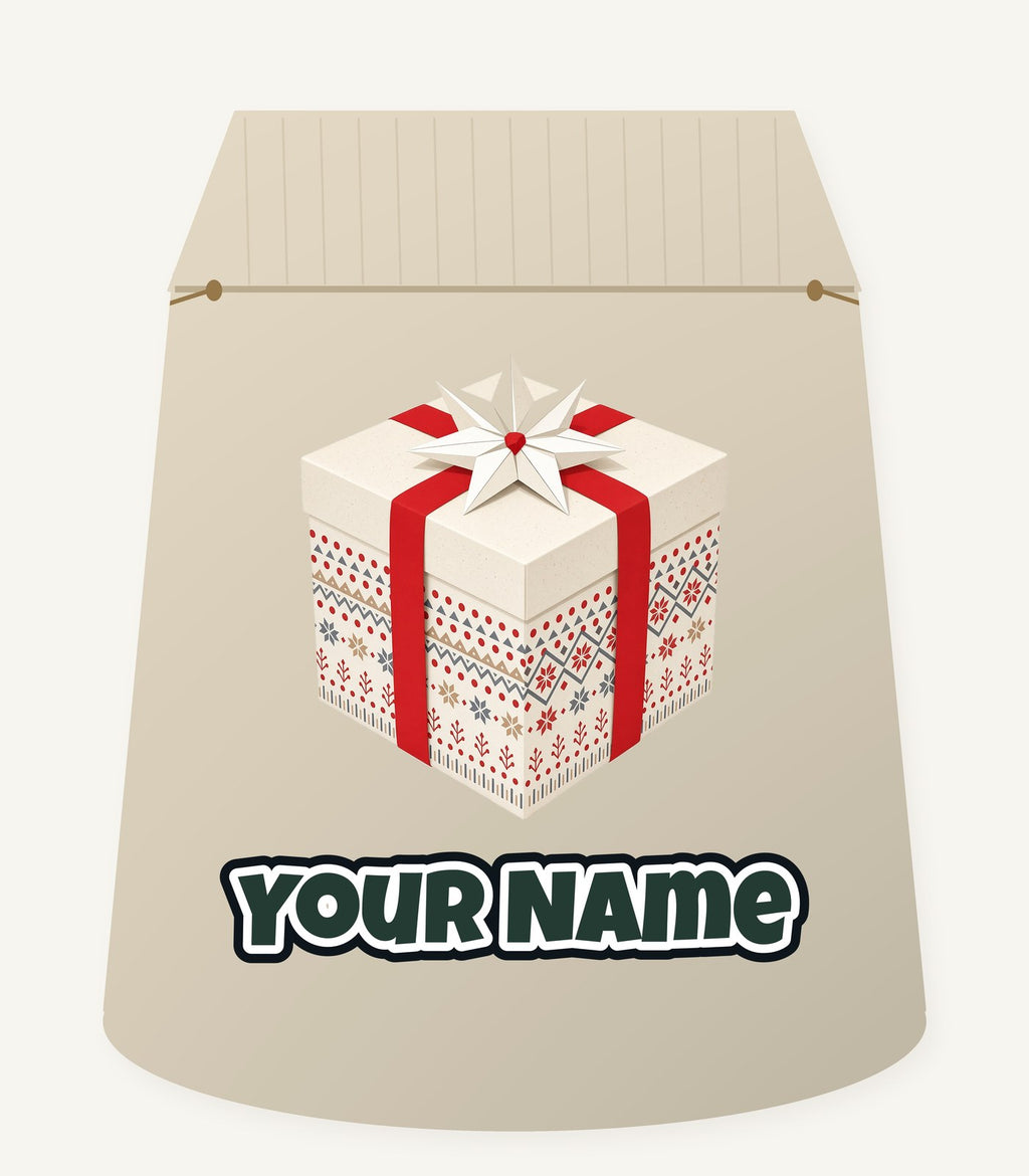 Nordic Patterned Gift Box Personalised Santa Sack