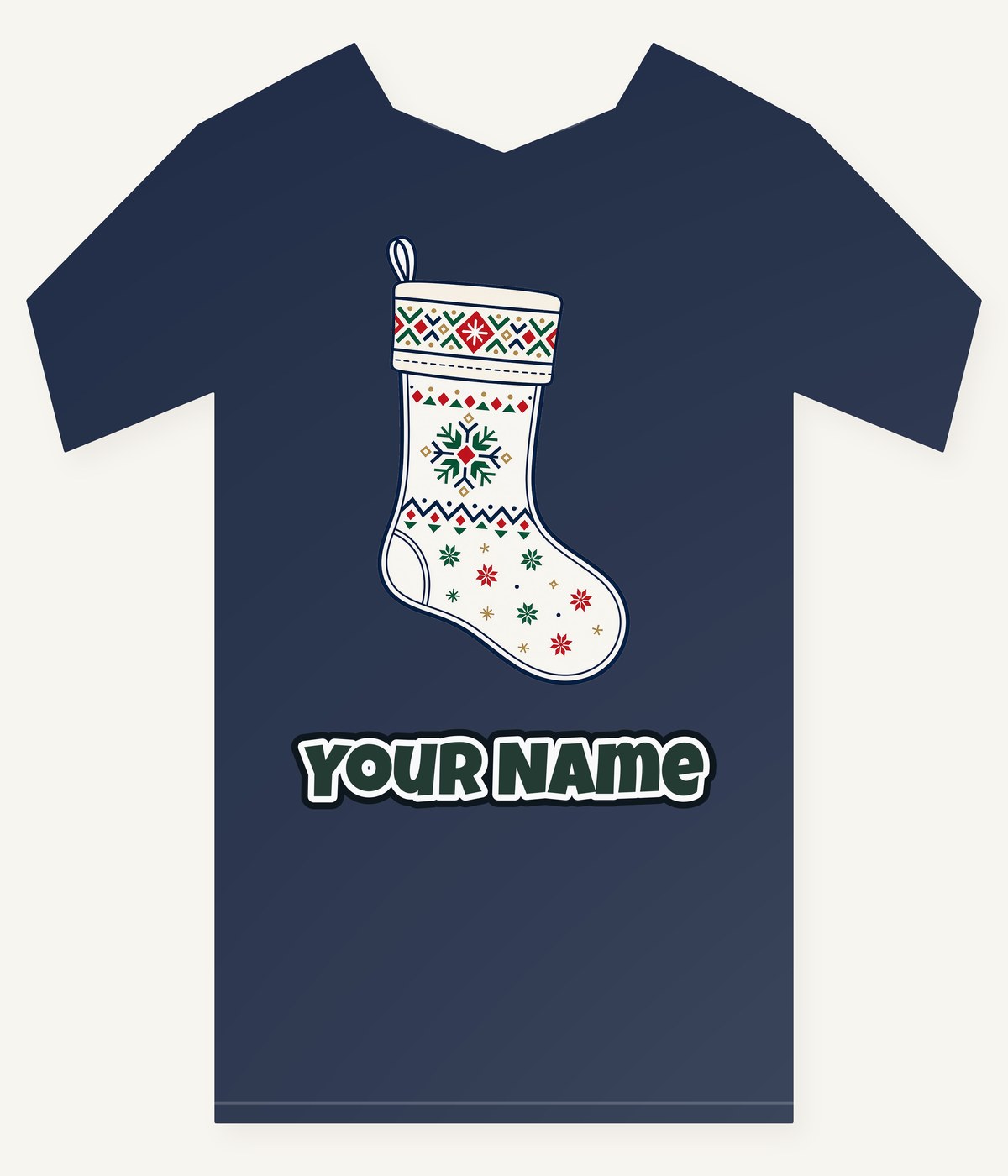 Nordic Snowflake Stocking Personalised Kids Tee and Baby Bodysuit