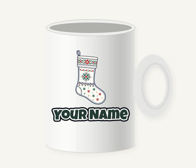 Nordic Snowflake Stocking Personalised Christmas Mug