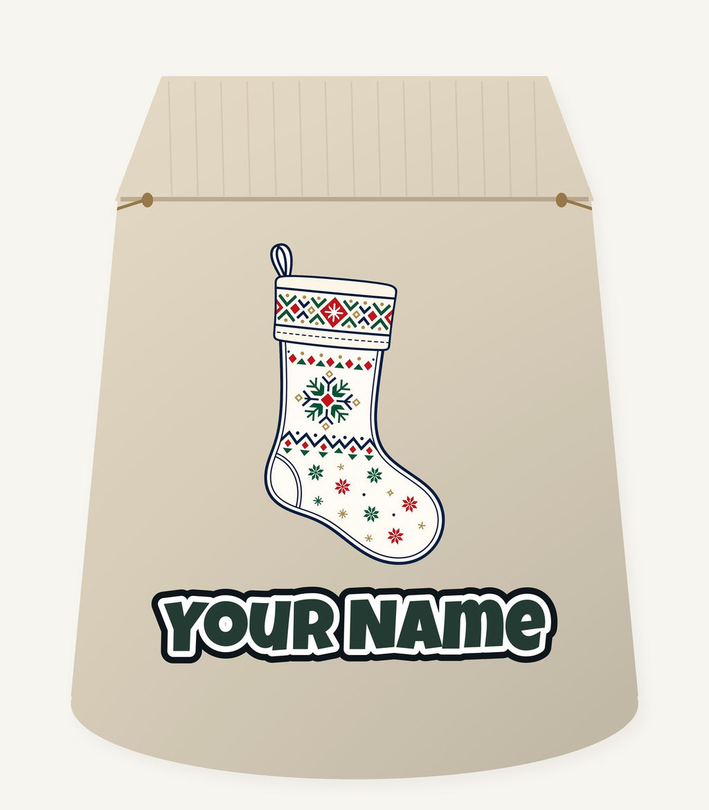 Nordic Snowflake Stocking Personalised Santa Sack