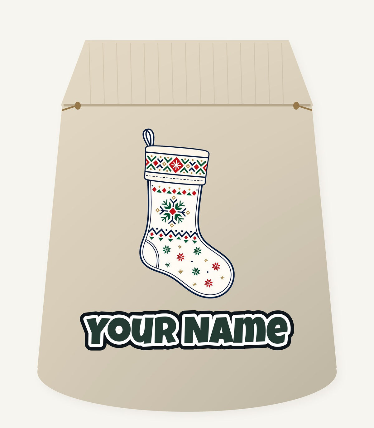 Nordic Snowflake Stocking Personalised Santa Sack