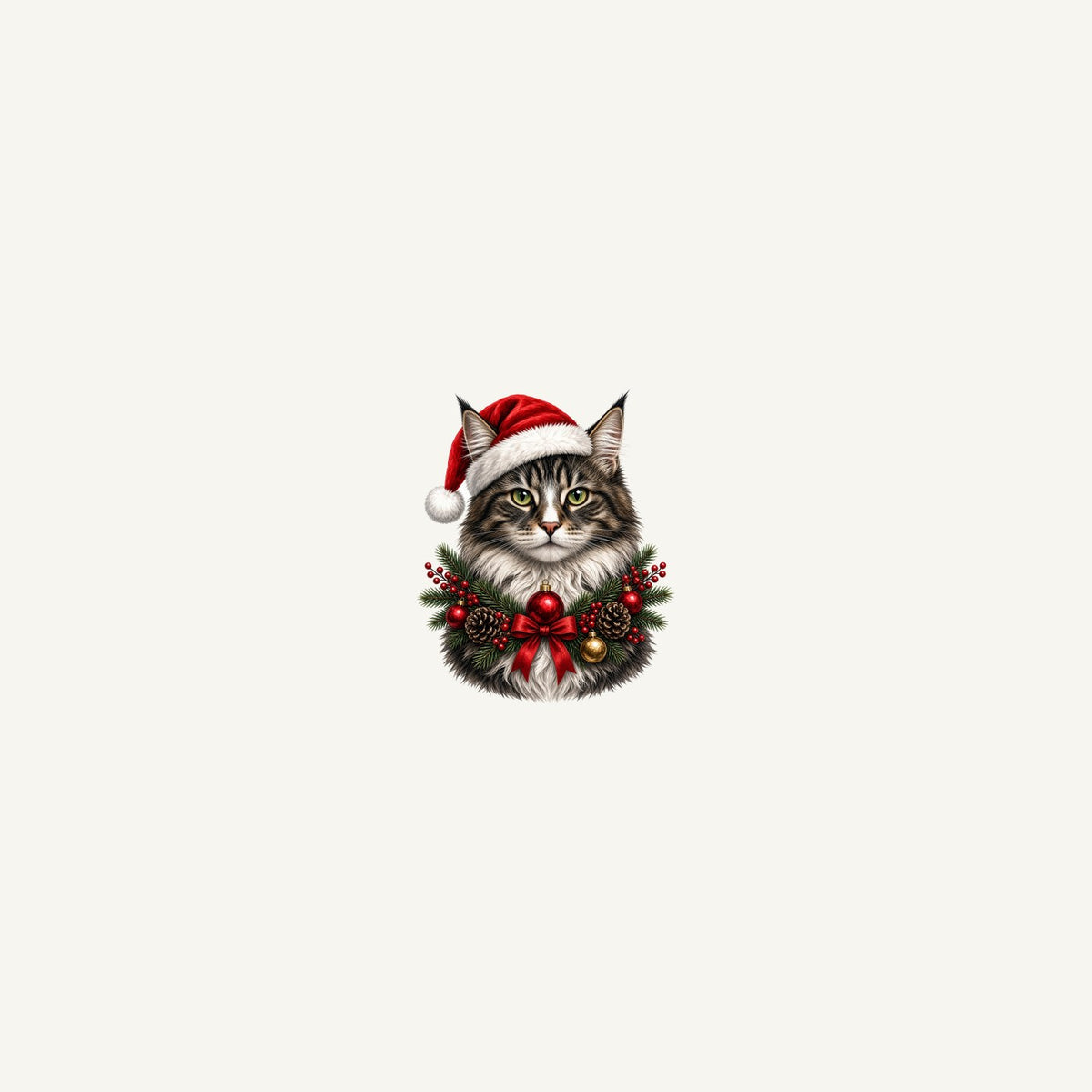 Norwegian Forest Cat Christmas Personalised Beach Towel