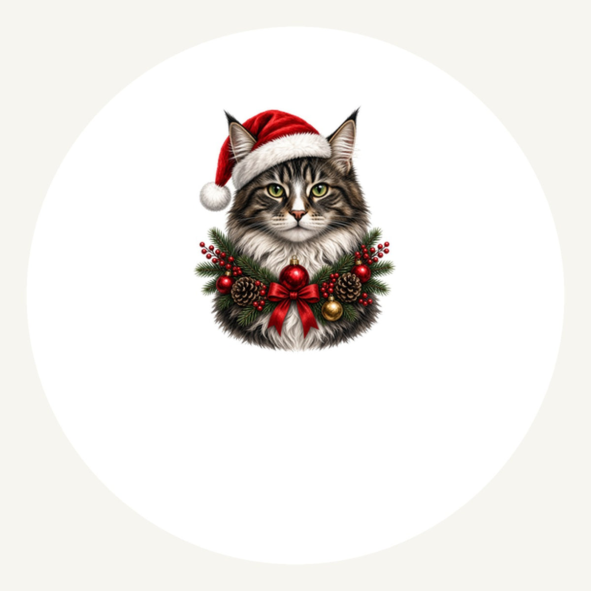 Norwegian Forest Cat Personalised Pewter Christmas Ornament