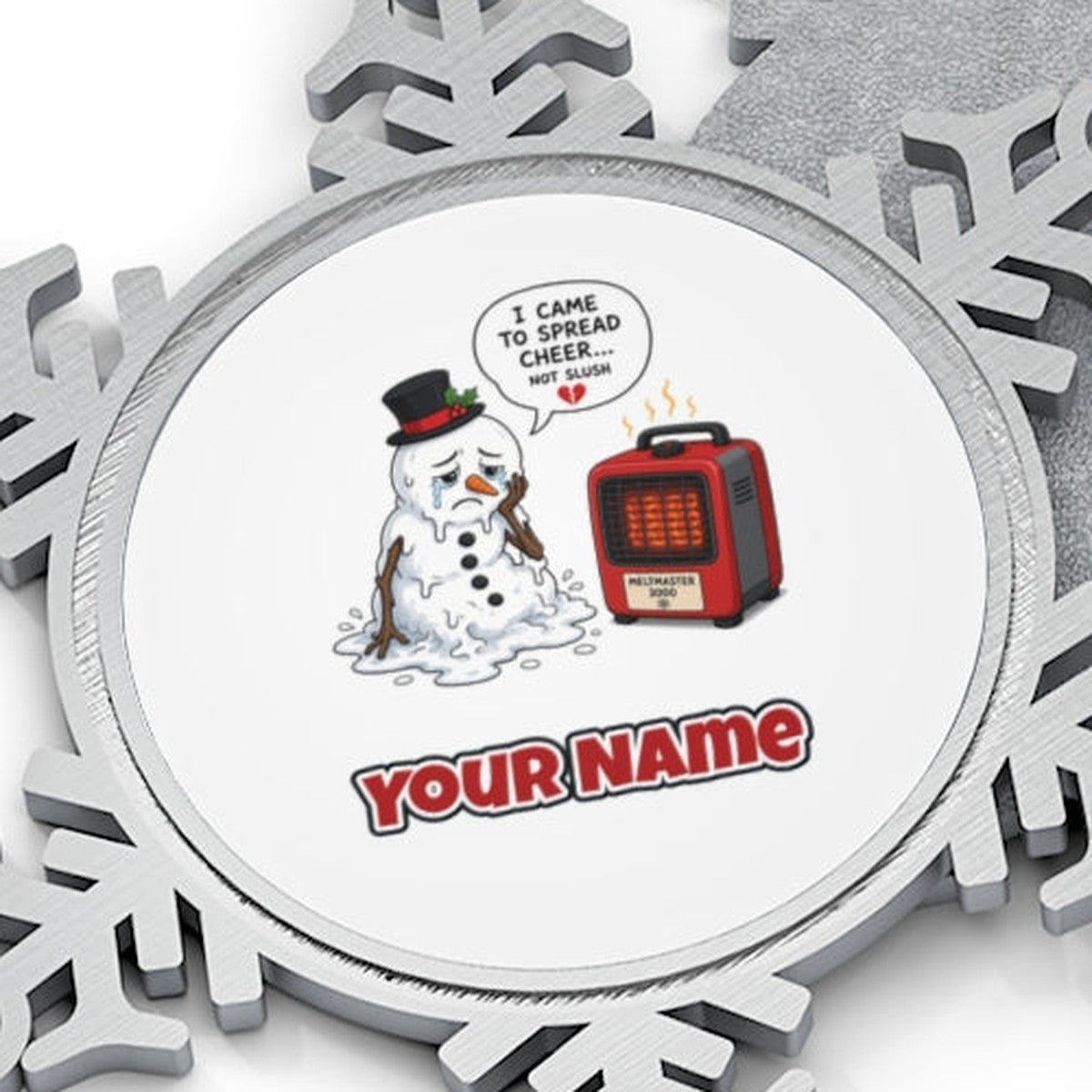 Not Slush Personalised Pewter Christmas Ornament