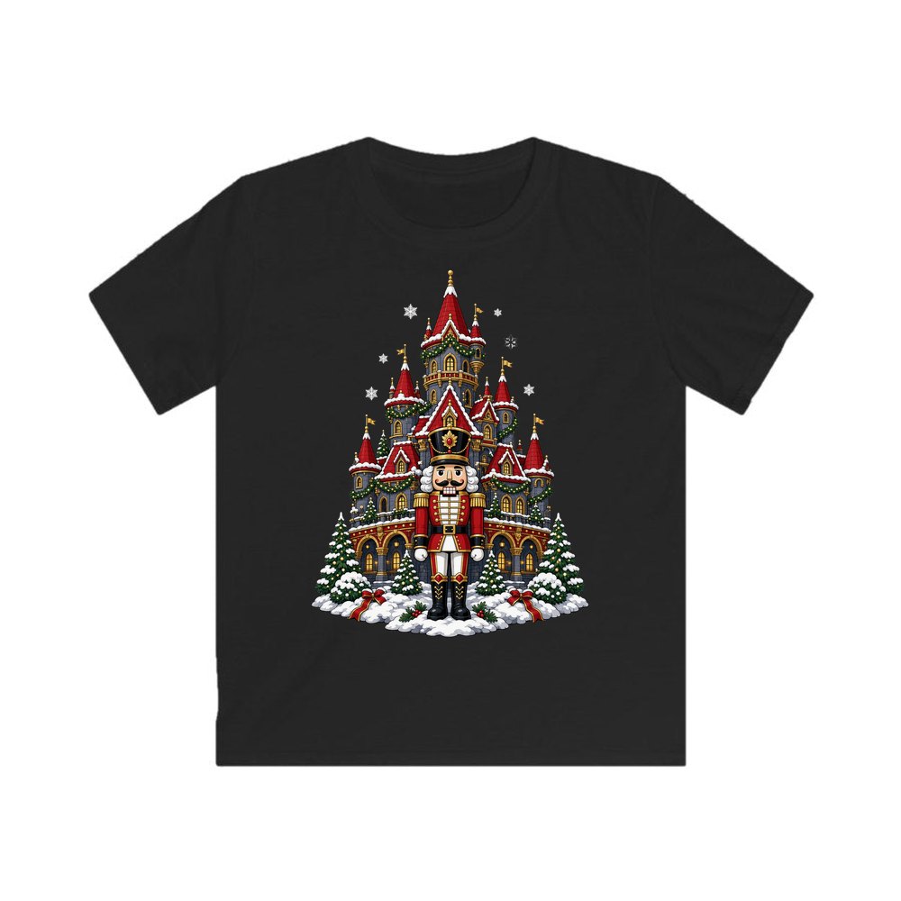 Nutcracker at the Castle personalised kids Christmas tee in black