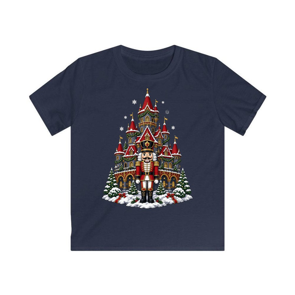 Nutcracker at the Castle personalised kids Christmas tee in navy