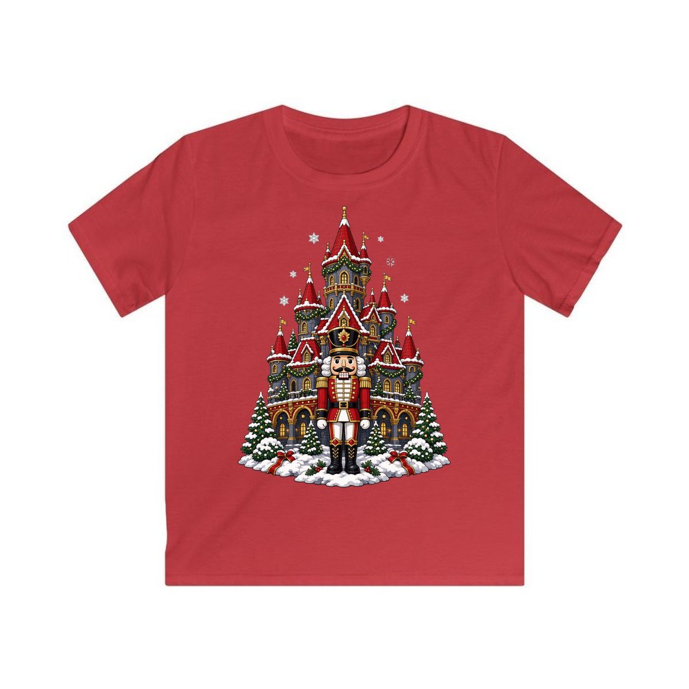 Nutcracker at the Castle personalised kids Christmas tee in red