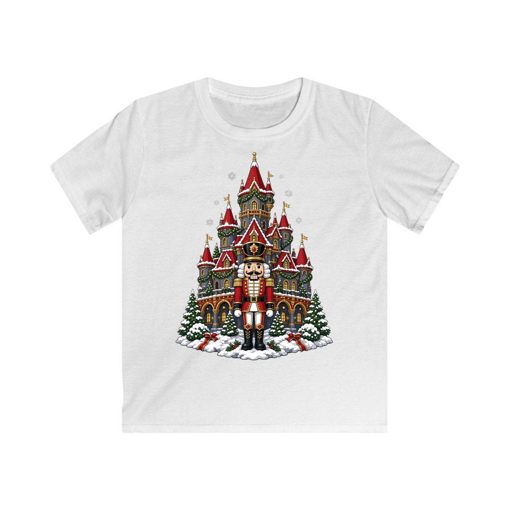 Nutcracker at the Castle personalised kids Christmas tee in white