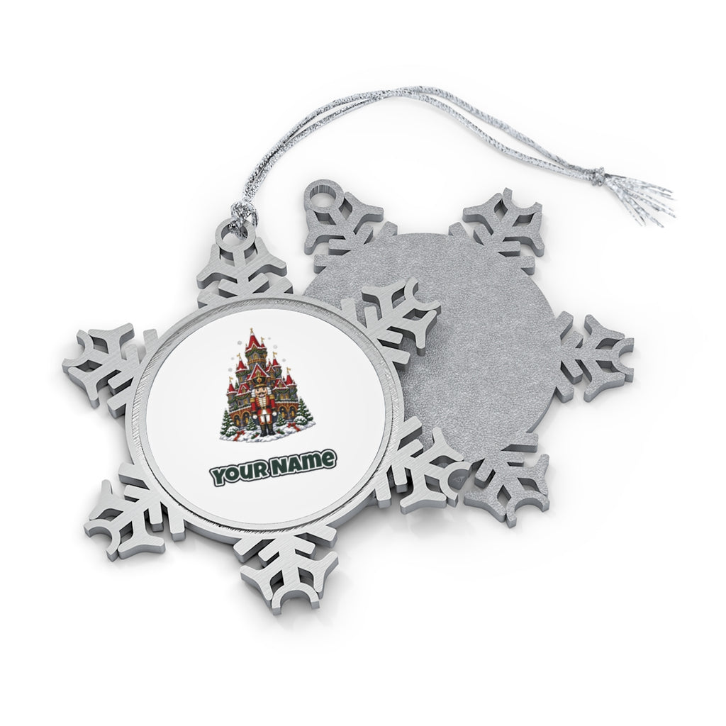 Nutcracker at the Castle Personalised Pewter Christmas Ornament