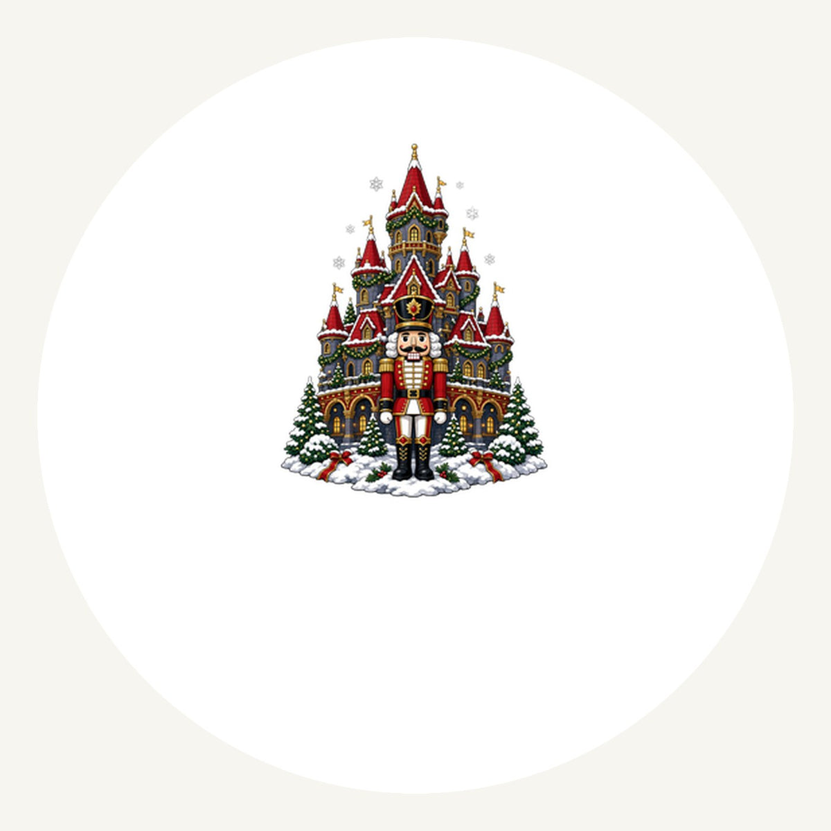 Nutcracker at the Castle Personalised Pewter Christmas Ornament