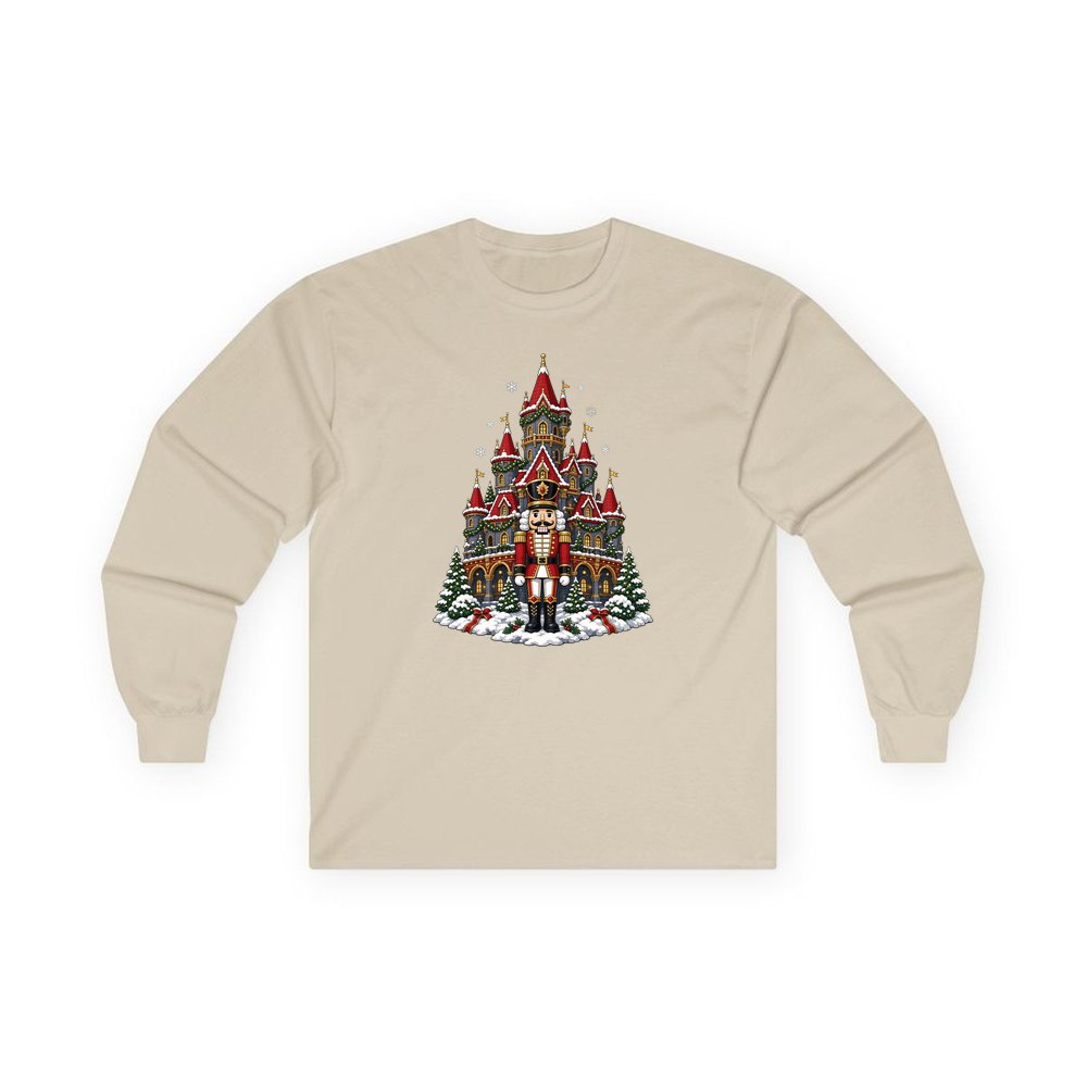 Nutcracker at the Castle personalised long sleeve Christmas T-shirt in sand