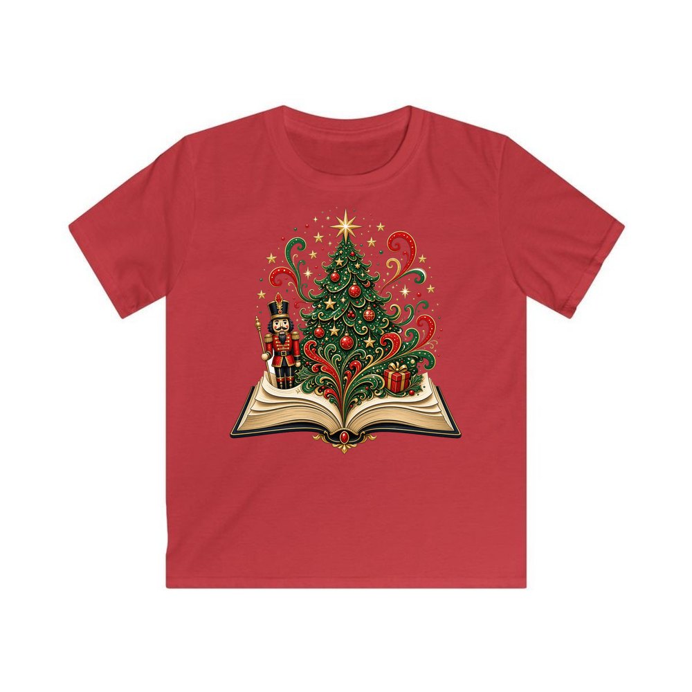 Nutcracker Christmas Storybook personalised kids Christmas tee in red