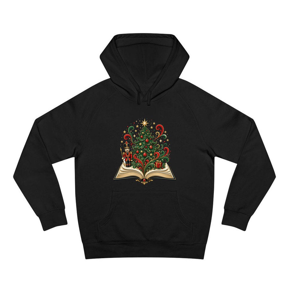 Nutcracker Christmas Storybook personalised Christmas hoodie in black