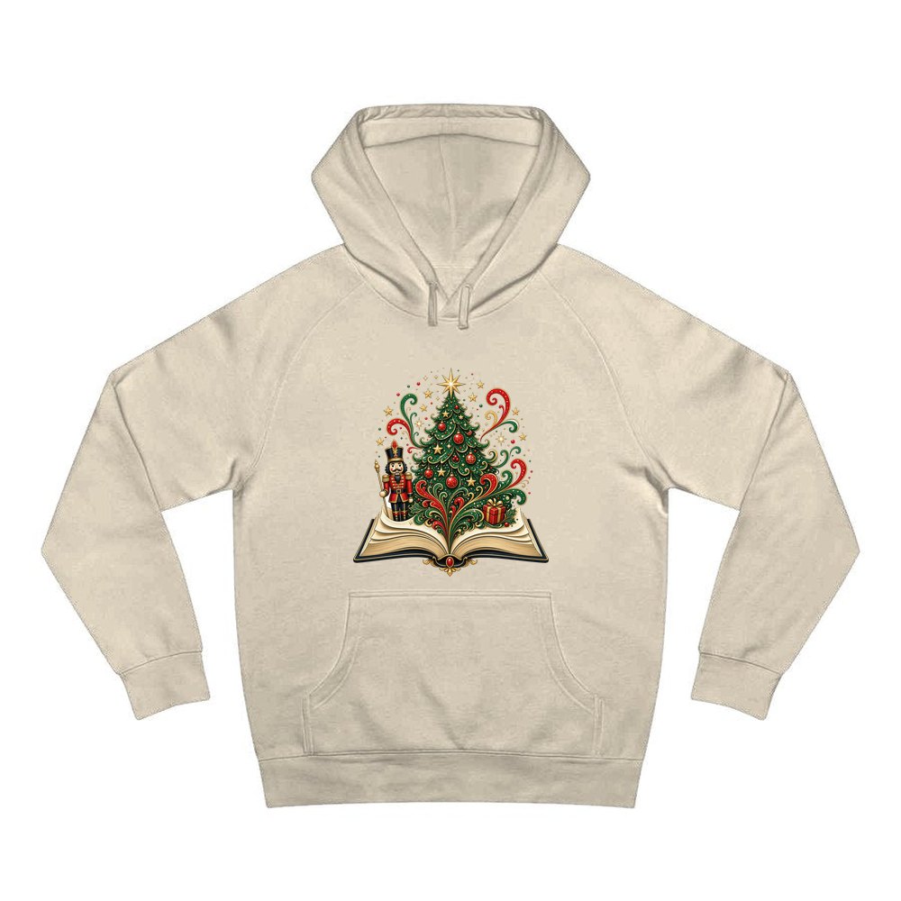 Nutcracker Christmas Storybook personalised Christmas hoodie in sand