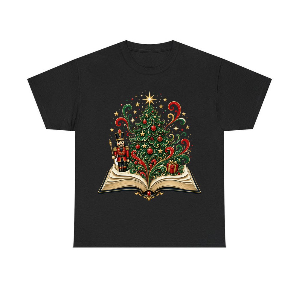 Nutcracker Christmas Storybook personalised Christmas T-shirt in black