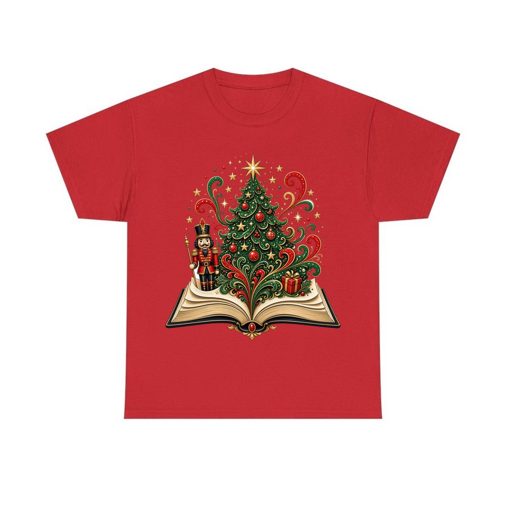 Nutcracker Christmas Storybook personalised Christmas T-shirt in red